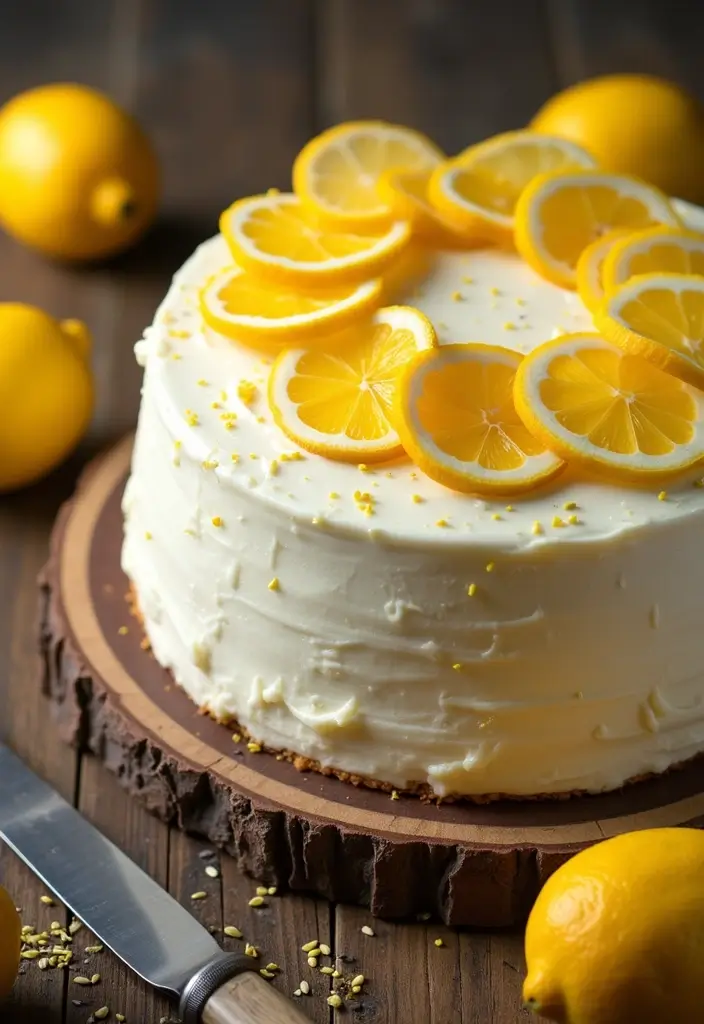 30 Rustic Wedding Cake Ideas with Country-Chic Charm - 3. Lemon Poppy Seed Cake