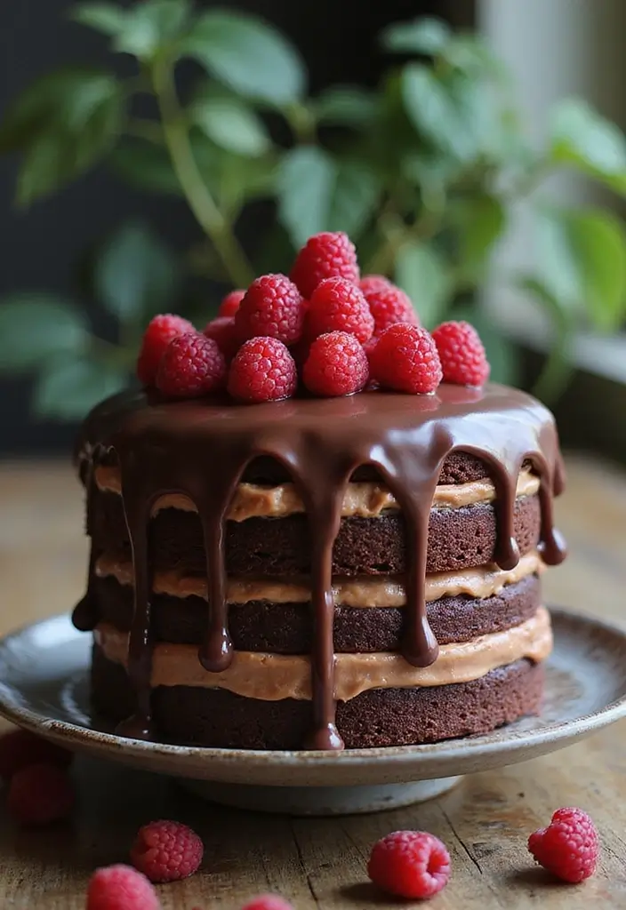 30 Rustic Wedding Cake Ideas with Country-Chic Charm - 30. Rustic Chocolate Raspberry Cake