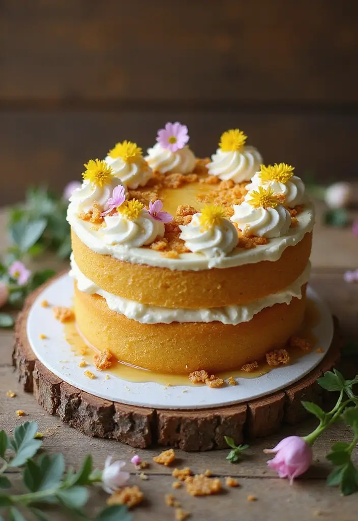 30 Rustic Wedding Cake Ideas with Country-Chic Charm - 5. Almond Flour Rustic Honey Cake