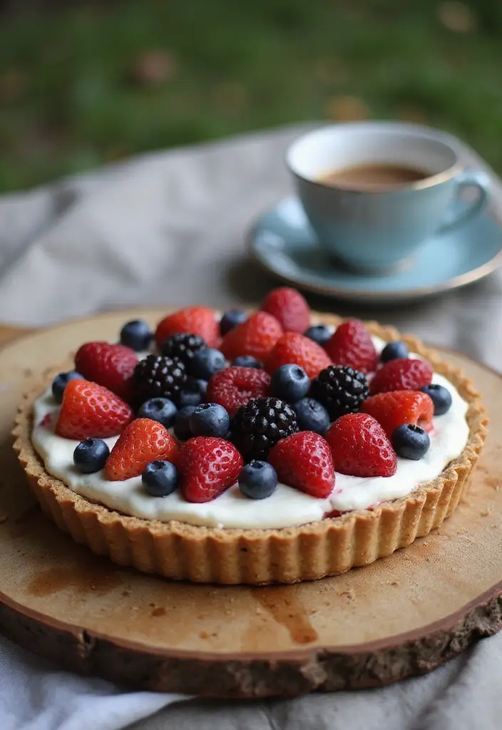 30 Rustic Wedding Cake Ideas with Country-Chic Charm - 6. Rustic Berry Tart