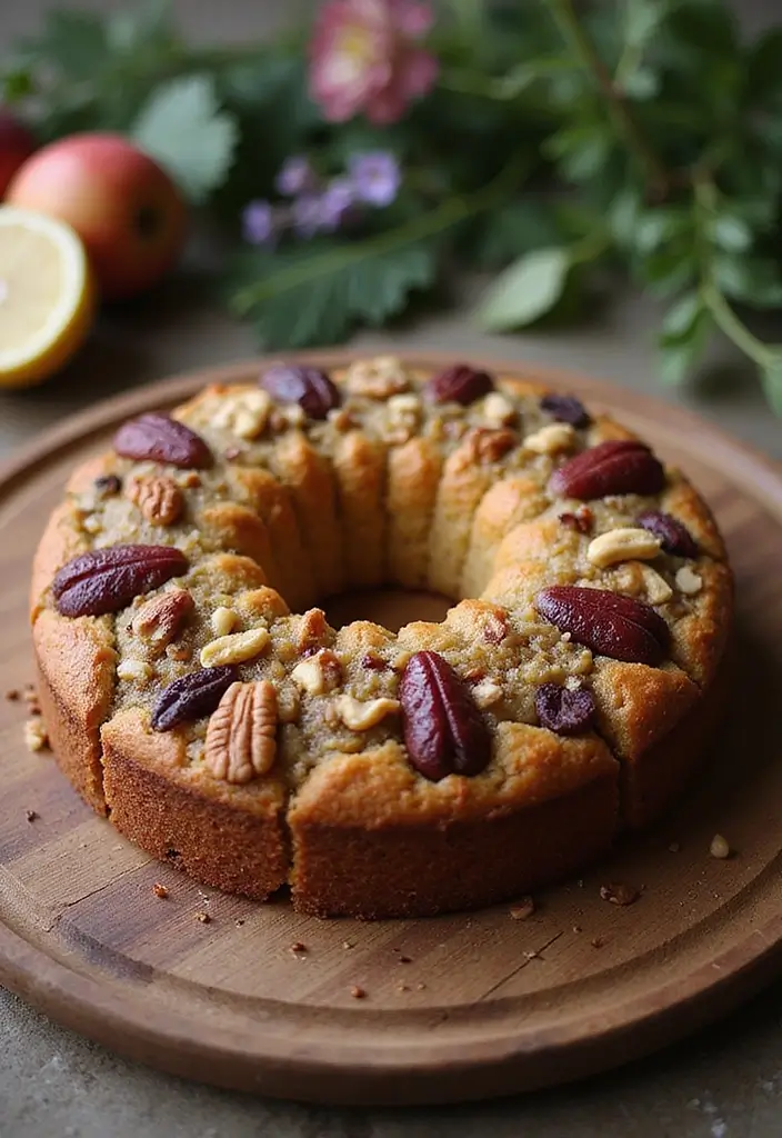 30 Rustic Wedding Cake Ideas with Country-Chic Charm - 9. Rustic Fruit and Nut Cake