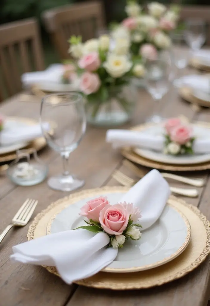 30 Spring Bridal Shower Ideas Bursting with Fresh Florals - 18. Floral Napkin Rings