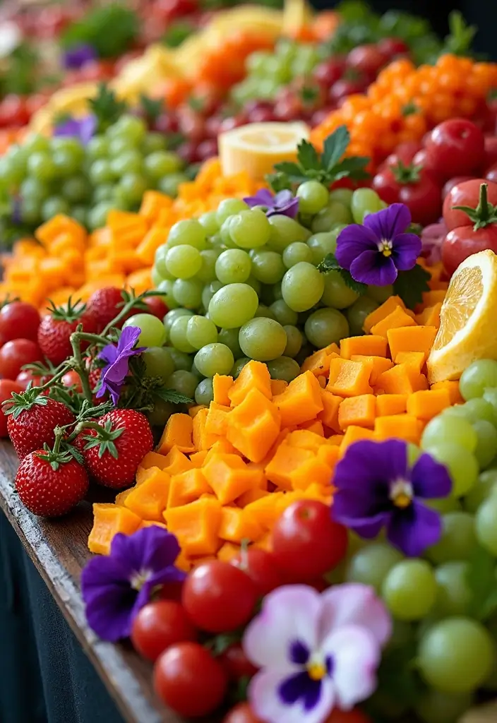 30 Spring Bridal Shower Ideas Bursting with Fresh Florals - 19. Seasonal Fruit and Flower Salad