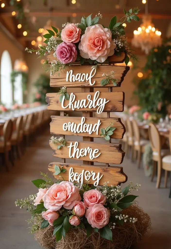 30 Spring Bridal Shower Ideas Bursting with Fresh Florals - 25. Flower-themed Signage