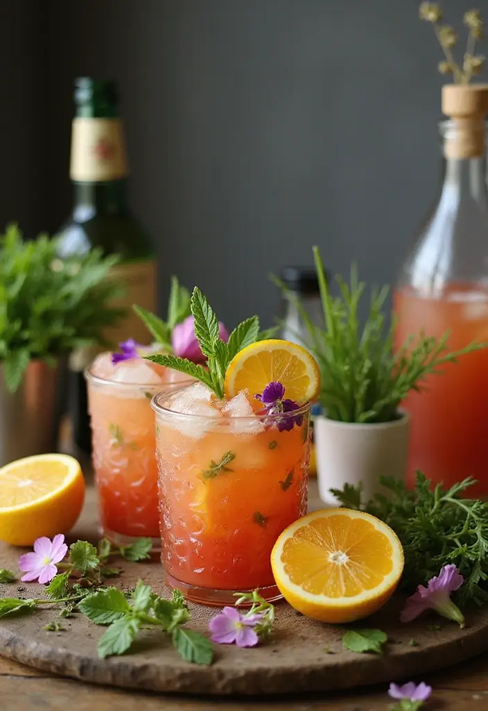 30 Spring Bridal Shower Ideas Bursting with Fresh Florals - 4. Herb-Infused Floral Cocktails
