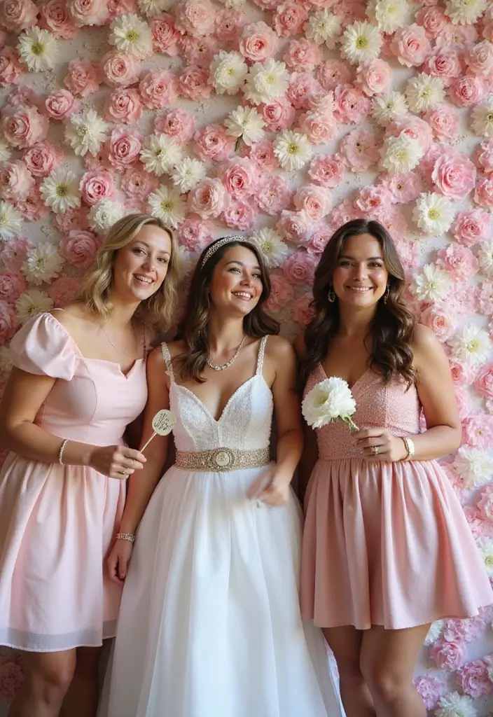 30 Spring Bridal Shower Ideas Bursting with Fresh Florals - 7. Floral Photo Booth Fun