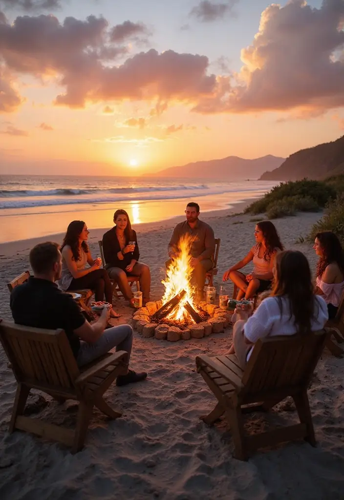 30 Summer Bridal Shower Ideas Full of Bright and Sunny Vibes 113 30 Summer Bridal Shower Ideas Full of Bright and Sunny Vibes - 19. Beachy Bonfire Bash