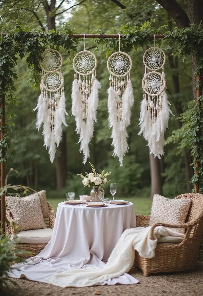 30 Summer Bridal Shower Ideas Full of Bright and Sunny Vibes 134 30 Summer Bridal Shower Ideas Full of Bright and Sunny Vibes - 22. Ethereal Dream Catcher Decor