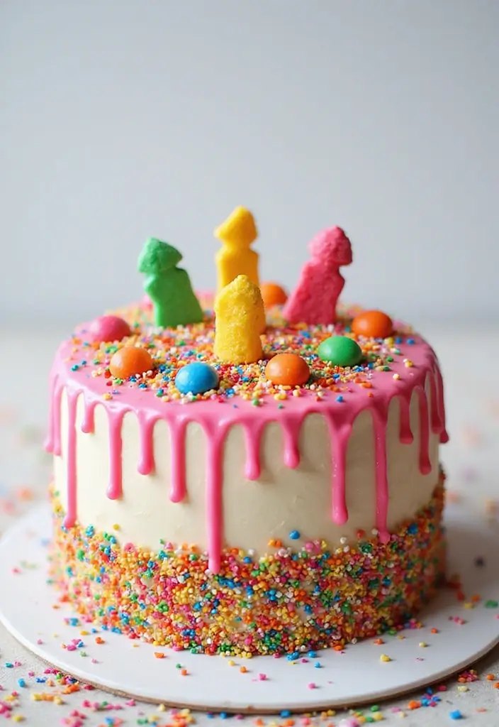 30 Sweet 16 Cake Ideas That Are Glamorous and Fun - 13. Sweet Candyland Cake