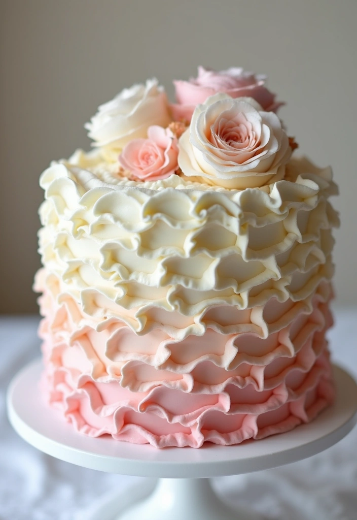 30 Sweet 16 Cake Ideas That Are Glamorous and Fun - 14. Elegant Ruffle Cake