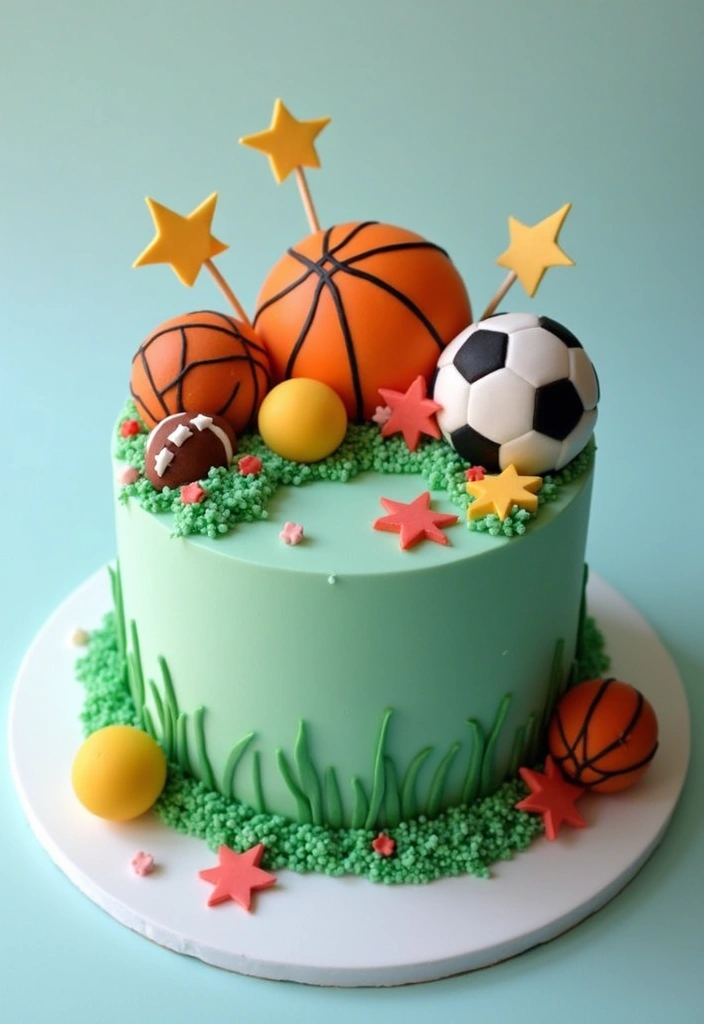 30 Sweet 16 Cake Ideas That Are Glamorous and Fun - 15. Fun Sports Cake