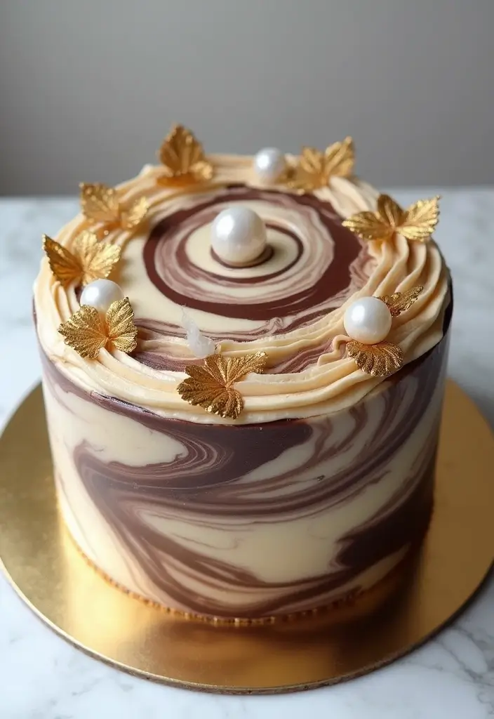 30 Sweet 16 Cake Ideas That Are Glamorous and Fun - 17. Luxury Marble Cake