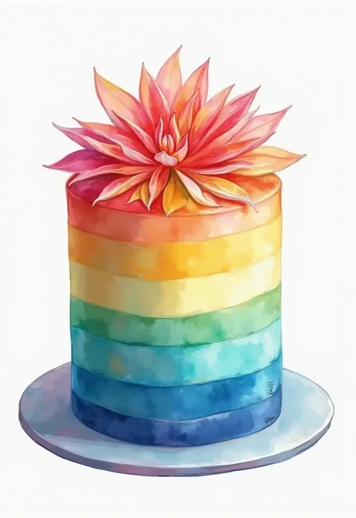 30 Sweet 16 Cake Ideas That Are Glamorous and Fun - 18. Artistic Watercolor Cake