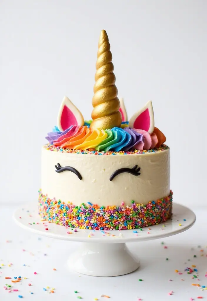 30 Sweet 16 Cake Ideas That Are Glamorous and Fun - 2. Whimsical Unicorn Cake