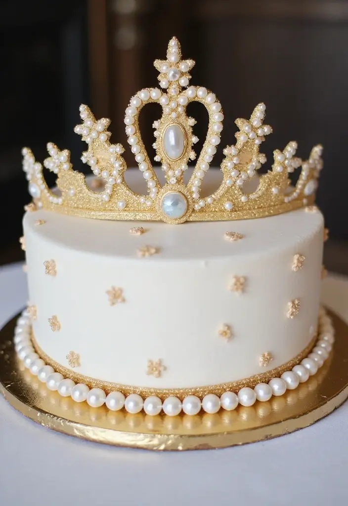 30 Sweet 16 Cake Ideas That Are Glamorous and Fun - 23. Princess Tiara Cake