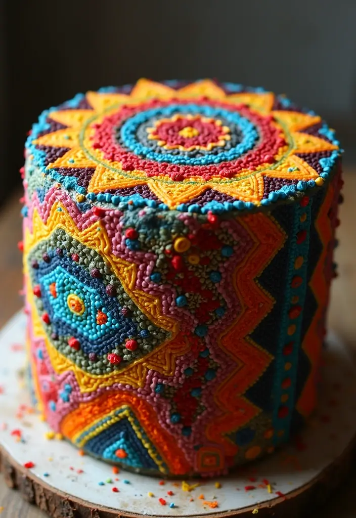 30 Sweet 16 Cake Ideas That Are Glamorous and Fun - 26. Bold Tribal Print Cake