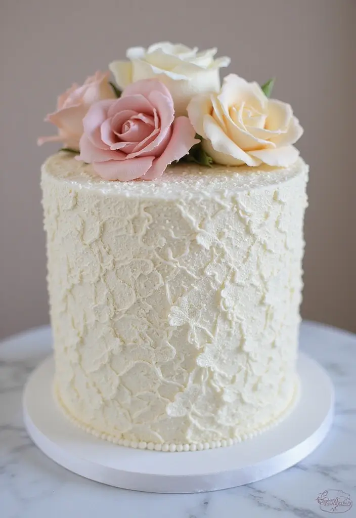 30 Sweet 16 Cake Ideas That Are Glamorous and Fun - 27. Elegant Lace Cake