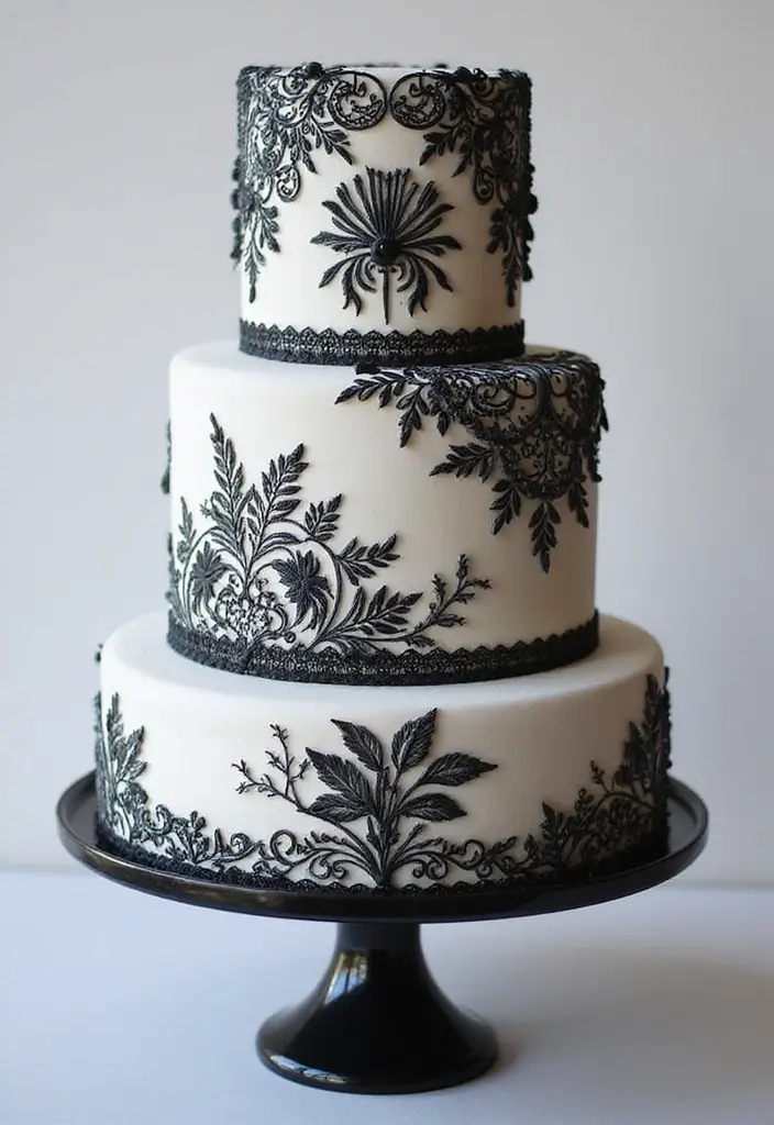 30 Sweet 16 Cake Ideas That Are Glamorous and Fun - 3. Chic Black and White Cake