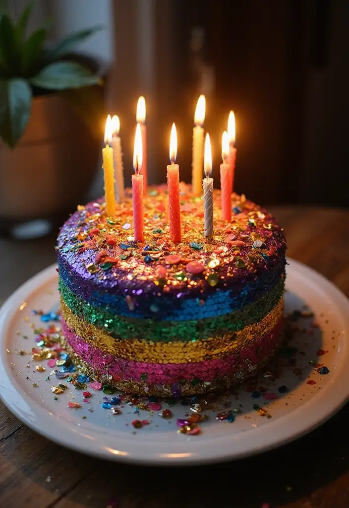 30 Sweet 16 Cake Ideas That Are Glamorous and Fun - 6. Glamorous Sequined Cake