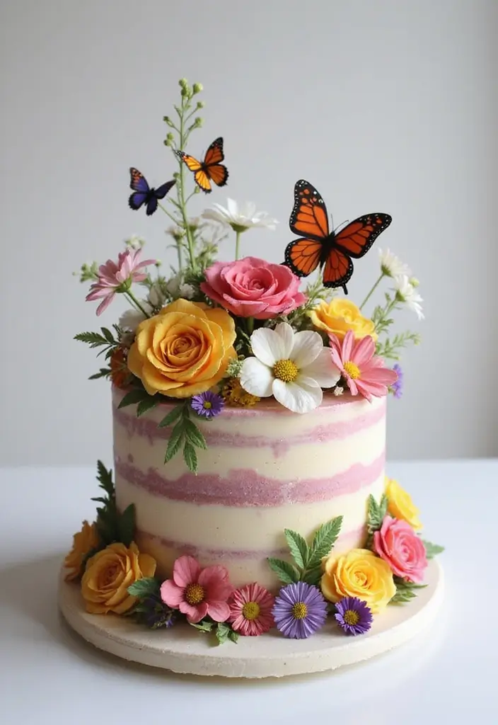 30 Sweet 16 Cake Ideas That Are Glamorous and Fun - 7. Fantasy Floral Cake
