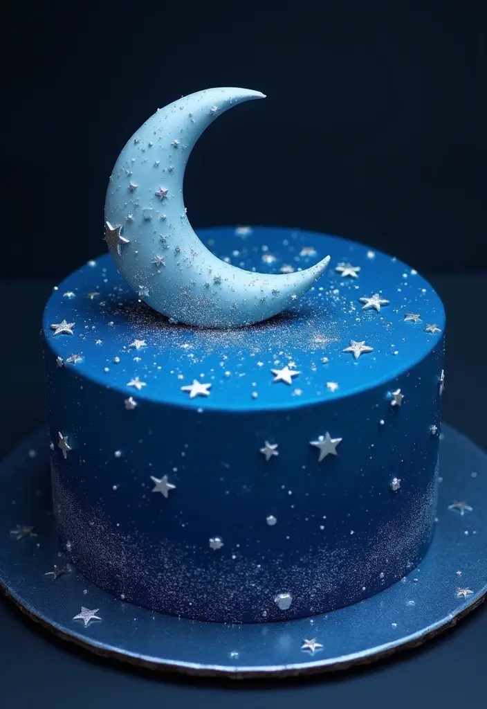 30 Sweet 16 Cake Ideas That Are Glamorous and Fun - 8. Starry Night Cake