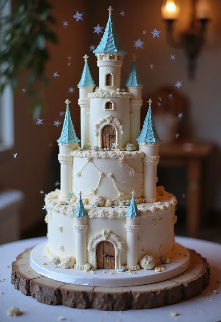 30 Three-Tier Wedding Cake Ideas That Exude Grandeur - 11. Whimsical Fairy Tale Design