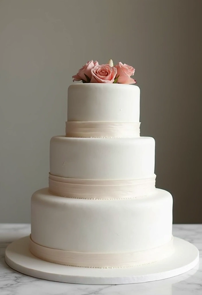30 Three-Tier Wedding Cake Ideas That Exude Grandeur - 12. Stylish Minimalist Cake