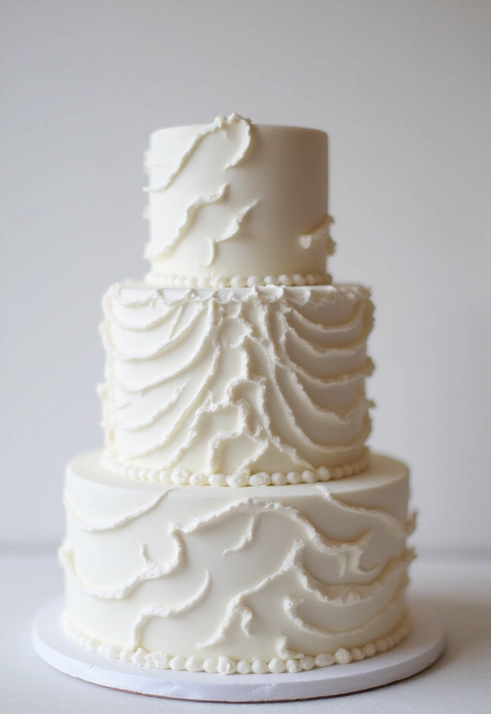 30 Three-Tier Wedding Cake Ideas That Exude Grandeur - 13. Unique Textured Patterns