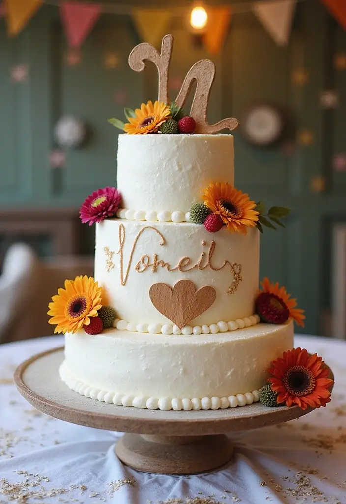 30 Three-Tier Wedding Cake Ideas That Exude Grandeur - 15. Themed Cake Designs
