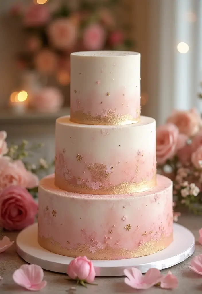 30 Three-Tier Wedding Cake Ideas That Exude Grandeur - 2. Romantic Blush Tones