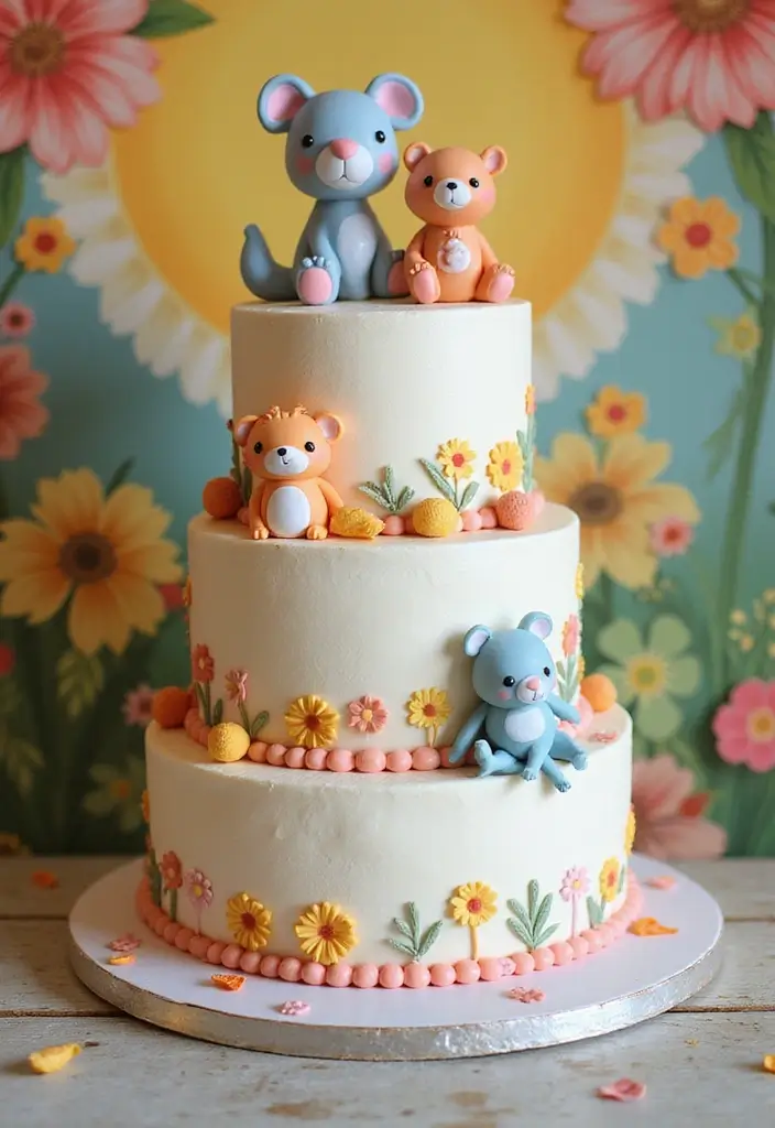 30 Three-Tier Wedding Cake Ideas That Exude Grandeur - 24. Whimsical Animal Motifs