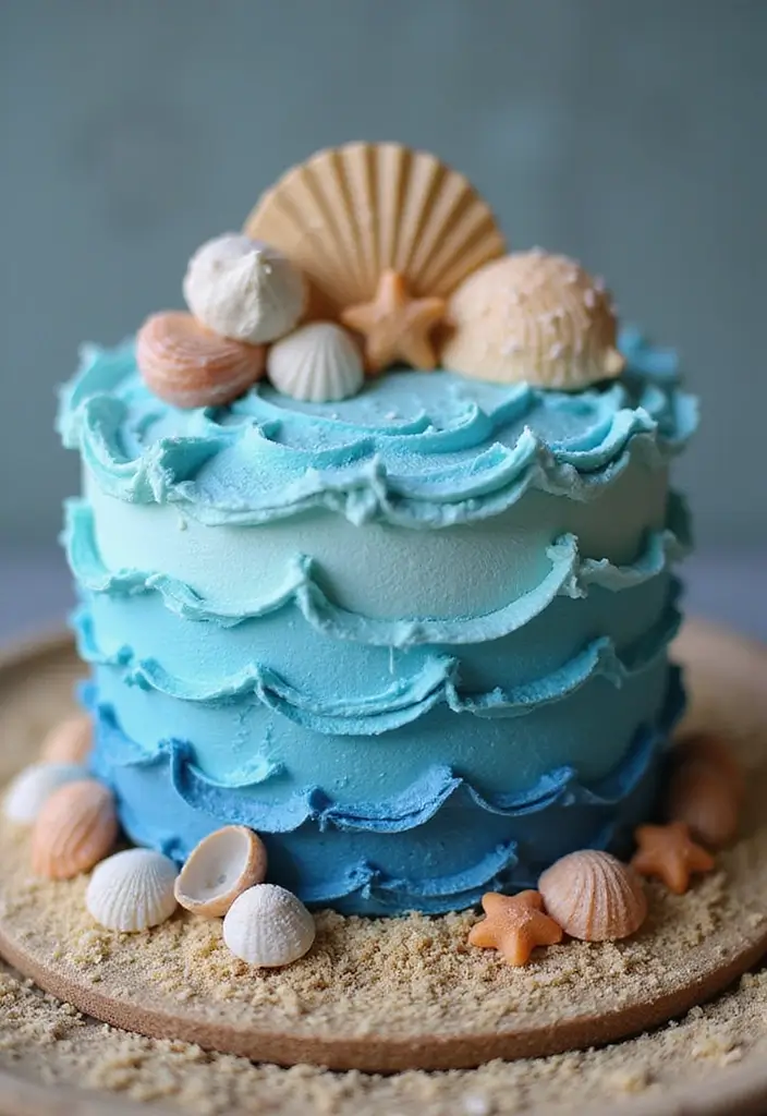 30 Twins Birthday Cake Ideas That Are Double the Fun - 15. Ocean Adventure Cake