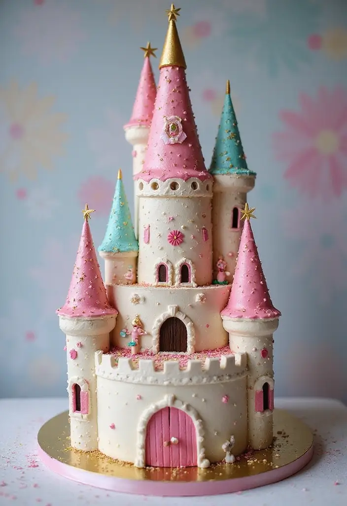 30 Twins Birthday Cake Ideas That Are Double the Fun - 16. Fairytale Castle Cake