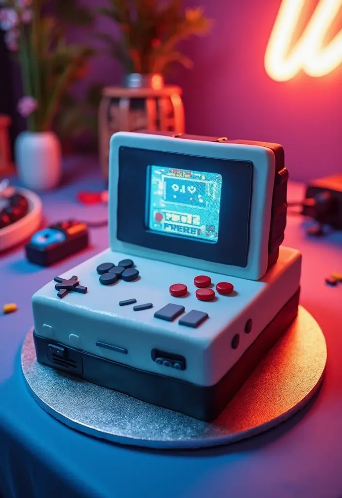 30 Twins Birthday Cake Ideas That Are Double the Fun - 28. Game Console Cake