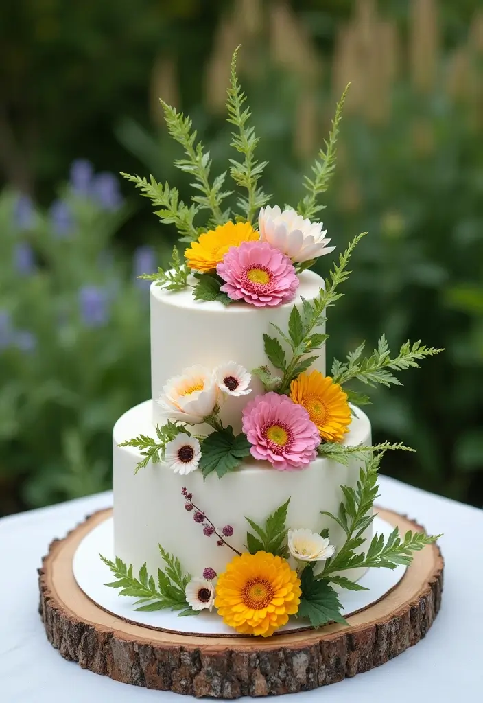 30 Twins Birthday Cake Ideas That Are Double the Fun - 29. Garden Party Cake