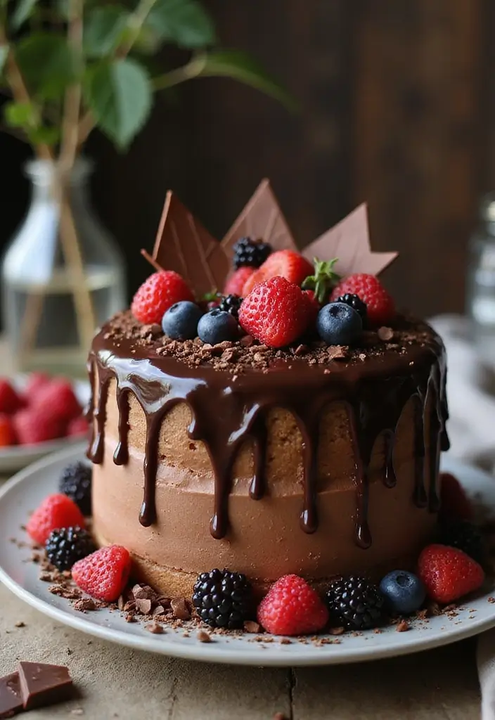 30 Twins Birthday Cake Ideas That Are Double the Fun - 9. Chocolate Drip Cake for Twins