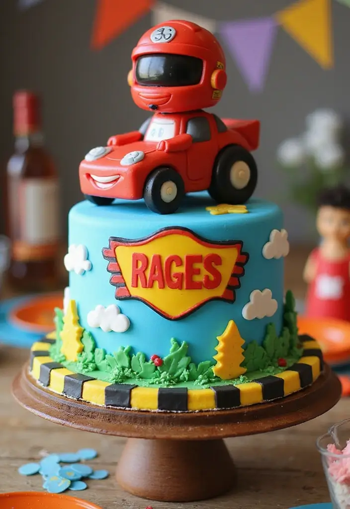 30 “Two Fast” Cake Ideas for the Cutest Car-Themed 2nd Birthday - 13. Little Racer Cake