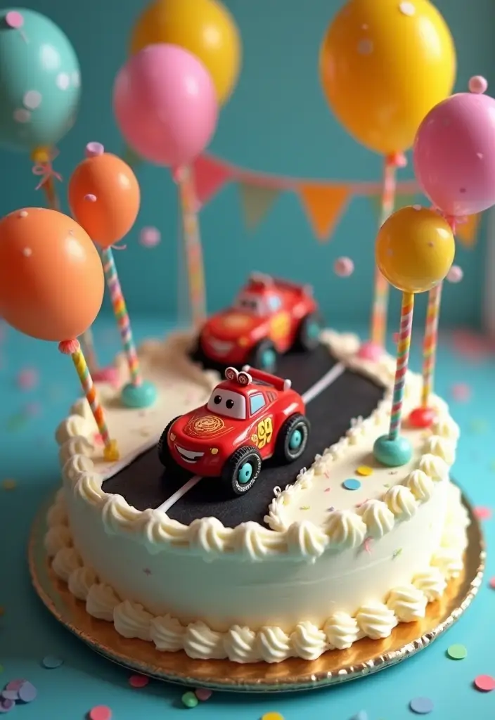 30 “Two Fast” Cake Ideas for the Cutest Car-Themed 2nd Birthday - 21. Birthday Parade Cake