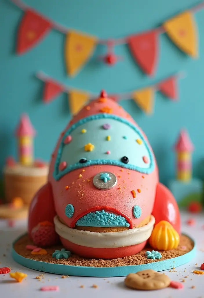 30 “Two Fast” Cake Ideas for the Cutest Car-Themed 2nd Birthday - 22. Rocket Car Cake