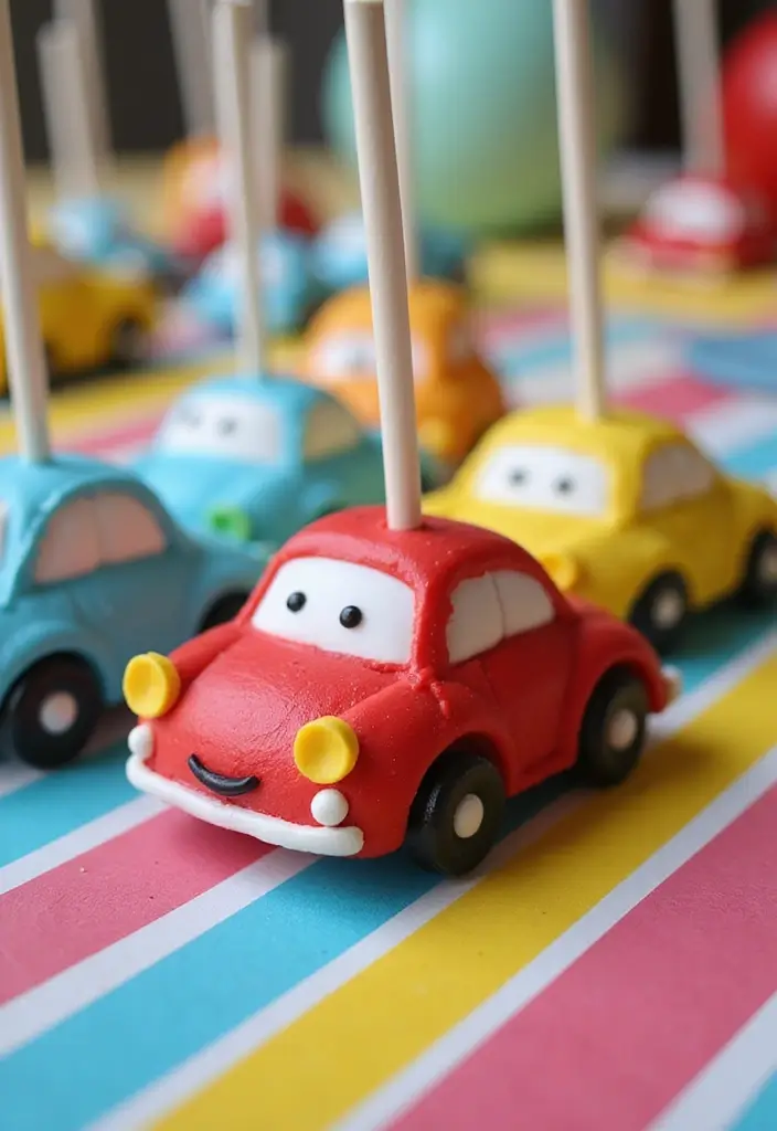 30 “Two Fast” Cake Ideas for the Cutest Car-Themed 2nd Birthday - 29. Car-Themed Birthday Cake Pops