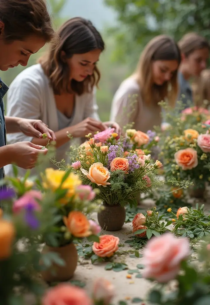 30 Unique Themed Bridal Shower Ideas to Inspire Your Planning - 19. Themed Flower Arranging