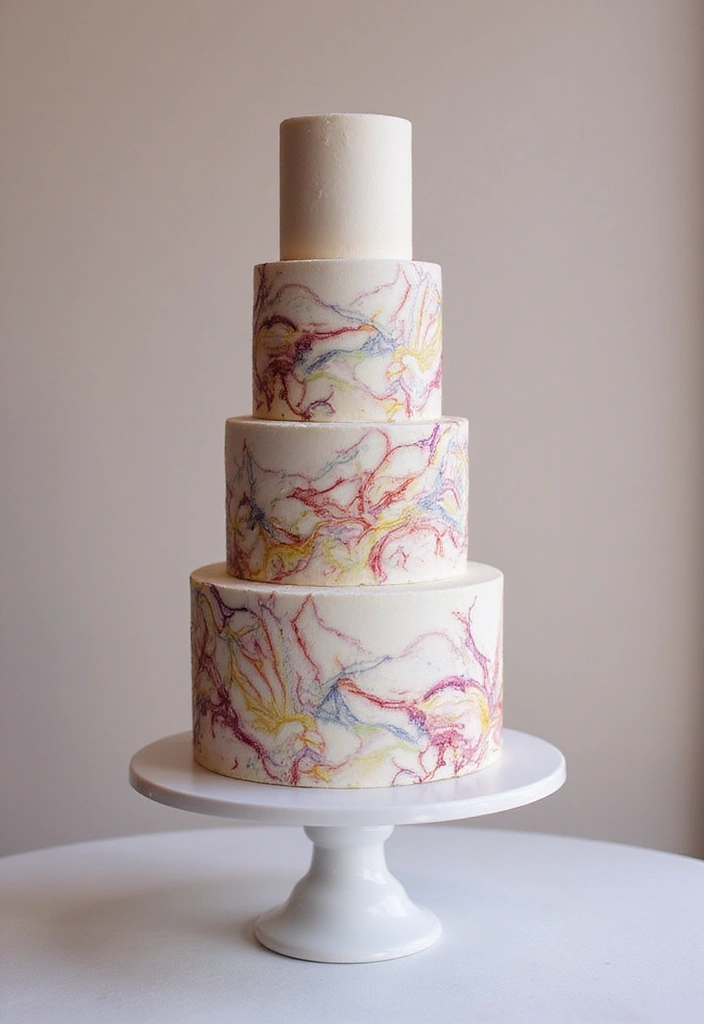 30 Unique Wedding Cake Ideas That Will Wow Your Guests - 17. Artistic Marbled Cakes