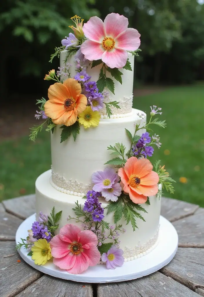 30 Unique Wedding Cake Ideas That Will Wow Your Guests - 21. Floral-Themed Cakes