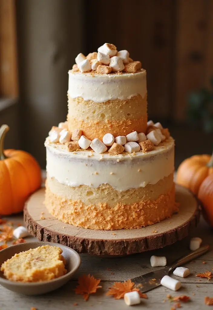 30 Unique Wedding Cake Ideas That Will Wow Your Guests - 22. Sweet Potato and Marshmallow Cakes
