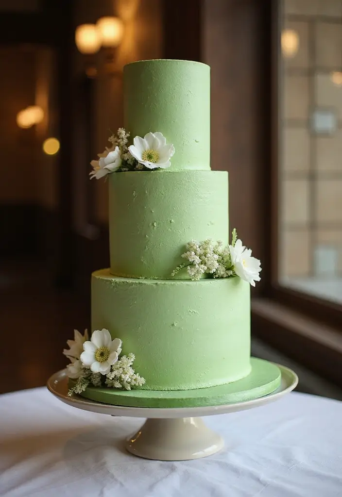 30 Unique Wedding Cake Ideas That Will Wow Your Guests - 23. Matcha Green Tea Cakes