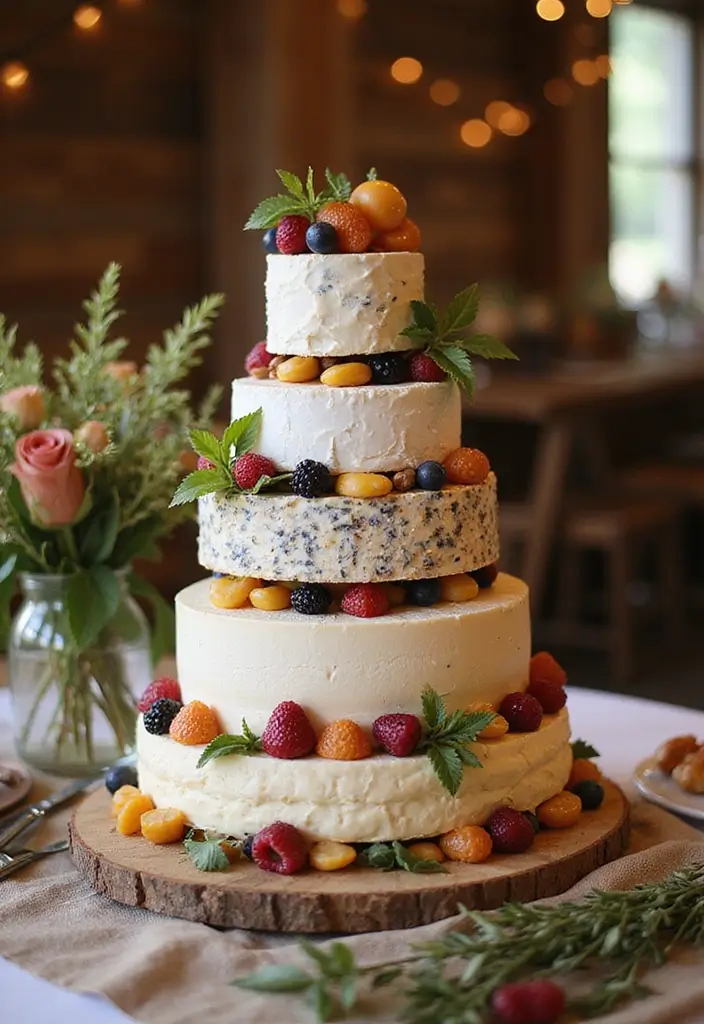 30 Unique Wedding Cake Ideas That Will Wow Your Guests - 6. Rustic Cheese Wedding Cakes