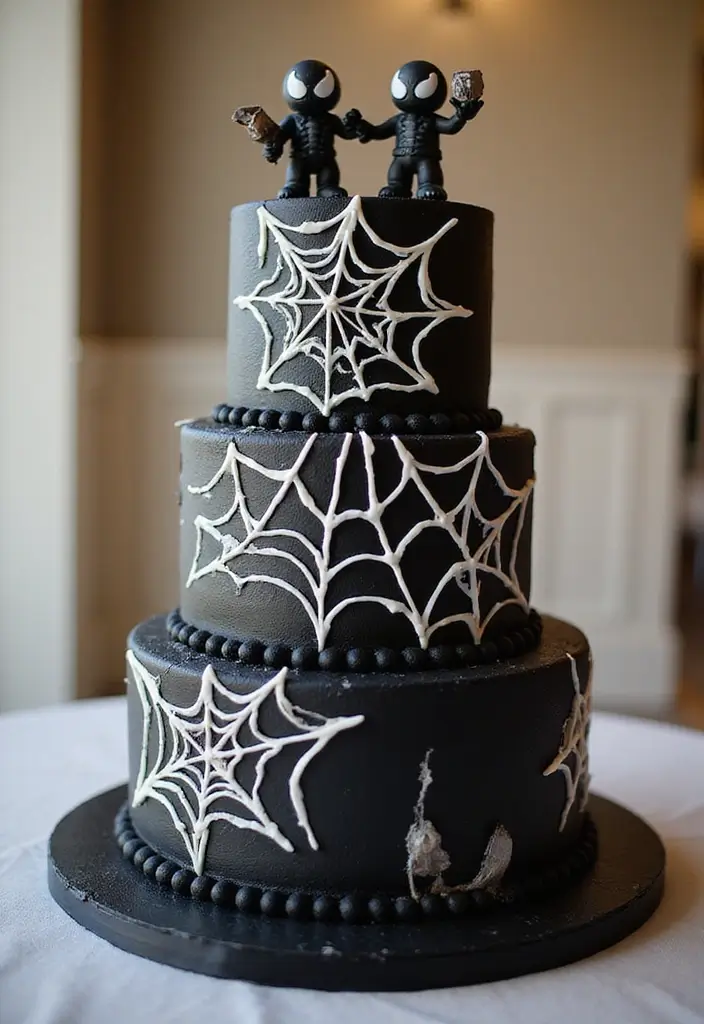 30 Venom Cake Ideas for Marvel Fans and Comic Lovers - 1. Venom Black Ombre Cake