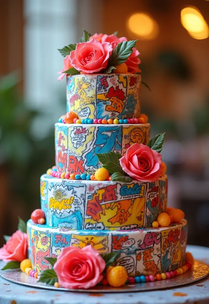 30 Venom Cake Ideas for Marvel Fans and Comic Lovers - 10. Venom Cake with Comic Book Accents