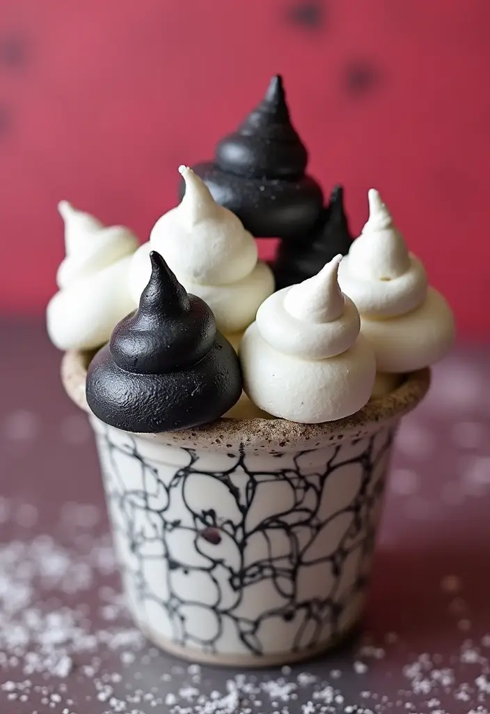 30 Venom Cake Ideas for Marvel Fans and Comic Lovers - 17. Venom Meringue Kisses