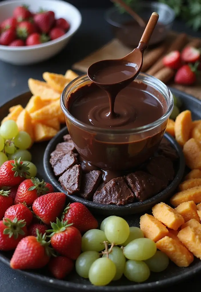 30 Venom Cake Ideas for Marvel Fans and Comic Lovers - 30. Venom Themed Chocolate Fondue